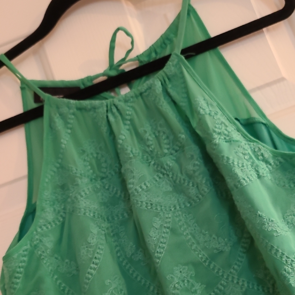 INC International Concepts Green Embellished Sleeveless Tank Top